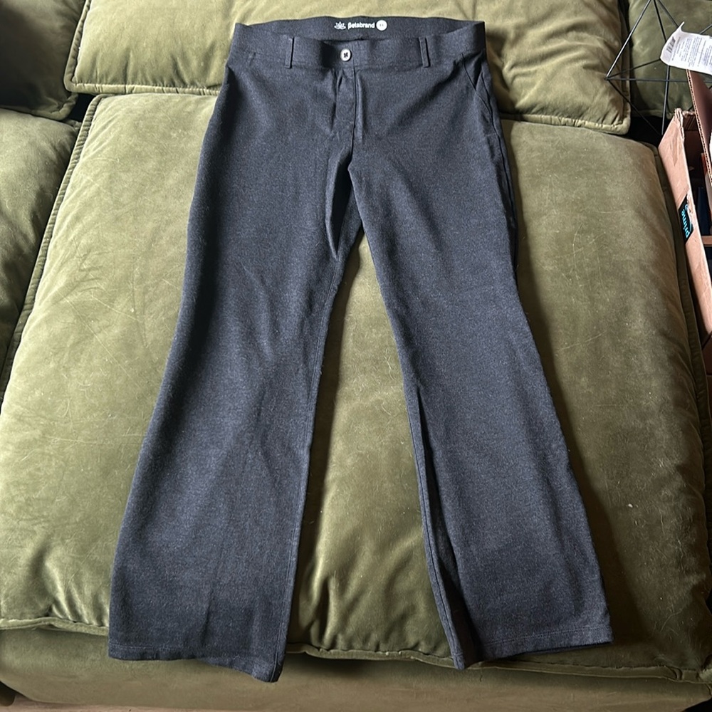Betabrand Dress Pants Women Size 1X Tall Pull on Trouse Gray Office